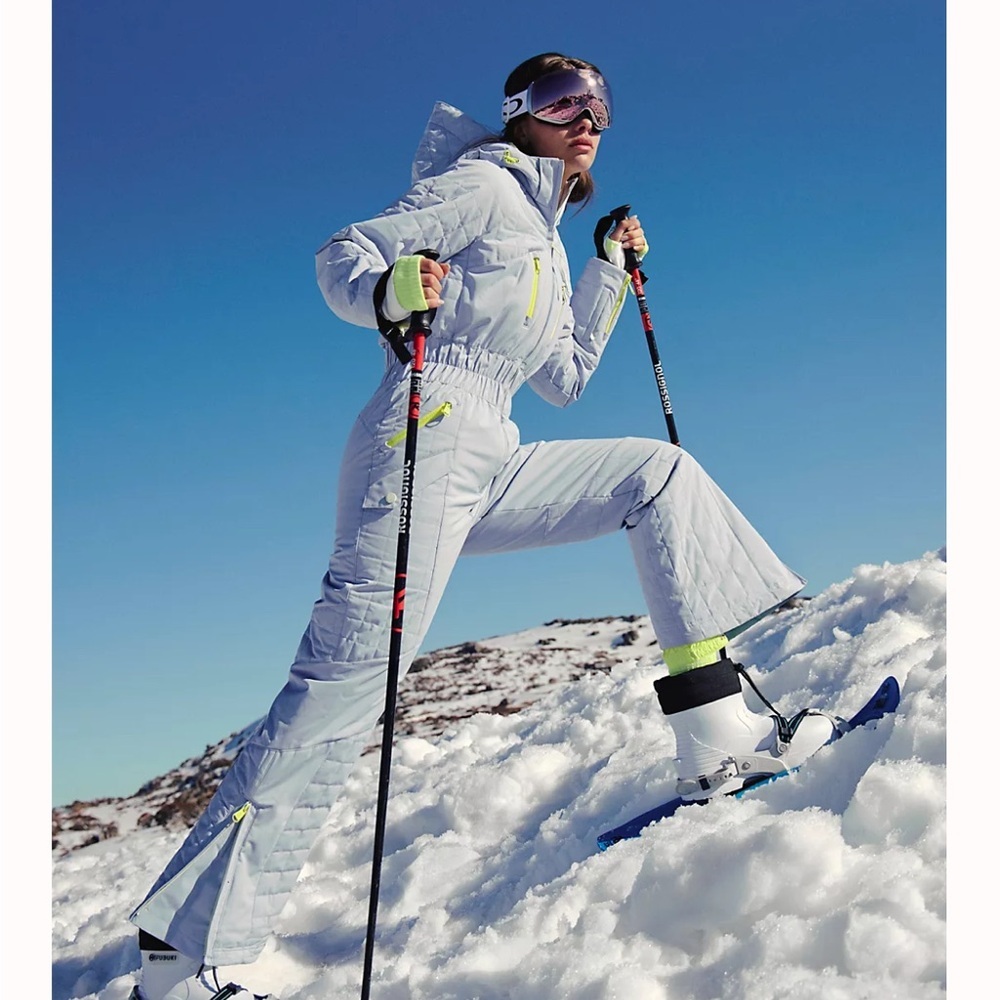 NEW FP Movement All Prepped Ski Suit Snowsuit Snow Bib White Pink Size L $698 - Picture 12 of 13